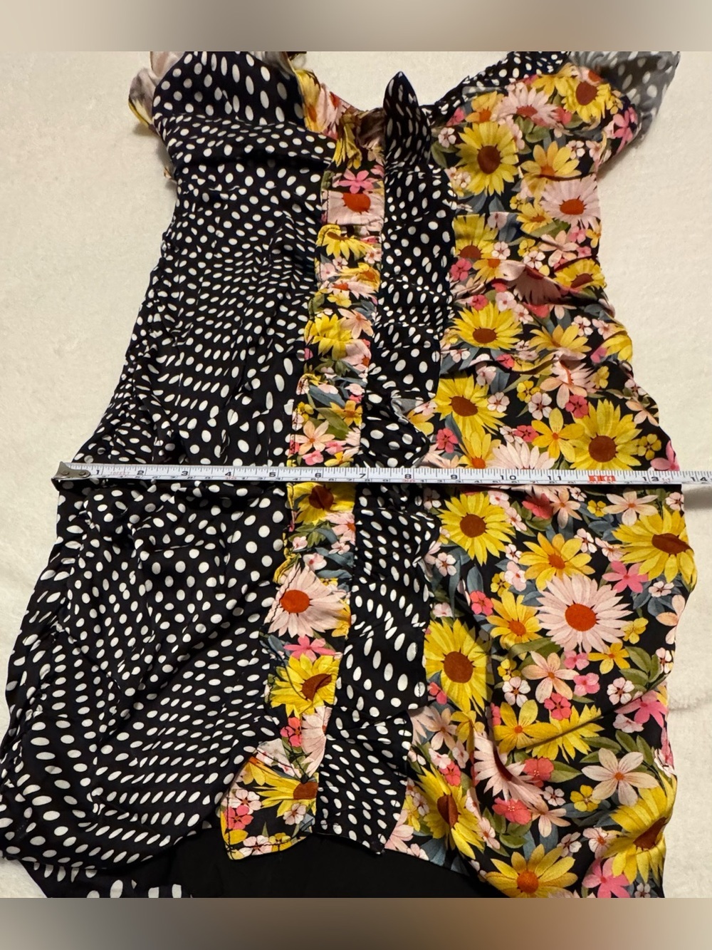 For Love and Lemons Women’s Mochi Shirred Mini Dress Polka Dot Floral Size XS - Picture 11 of 11